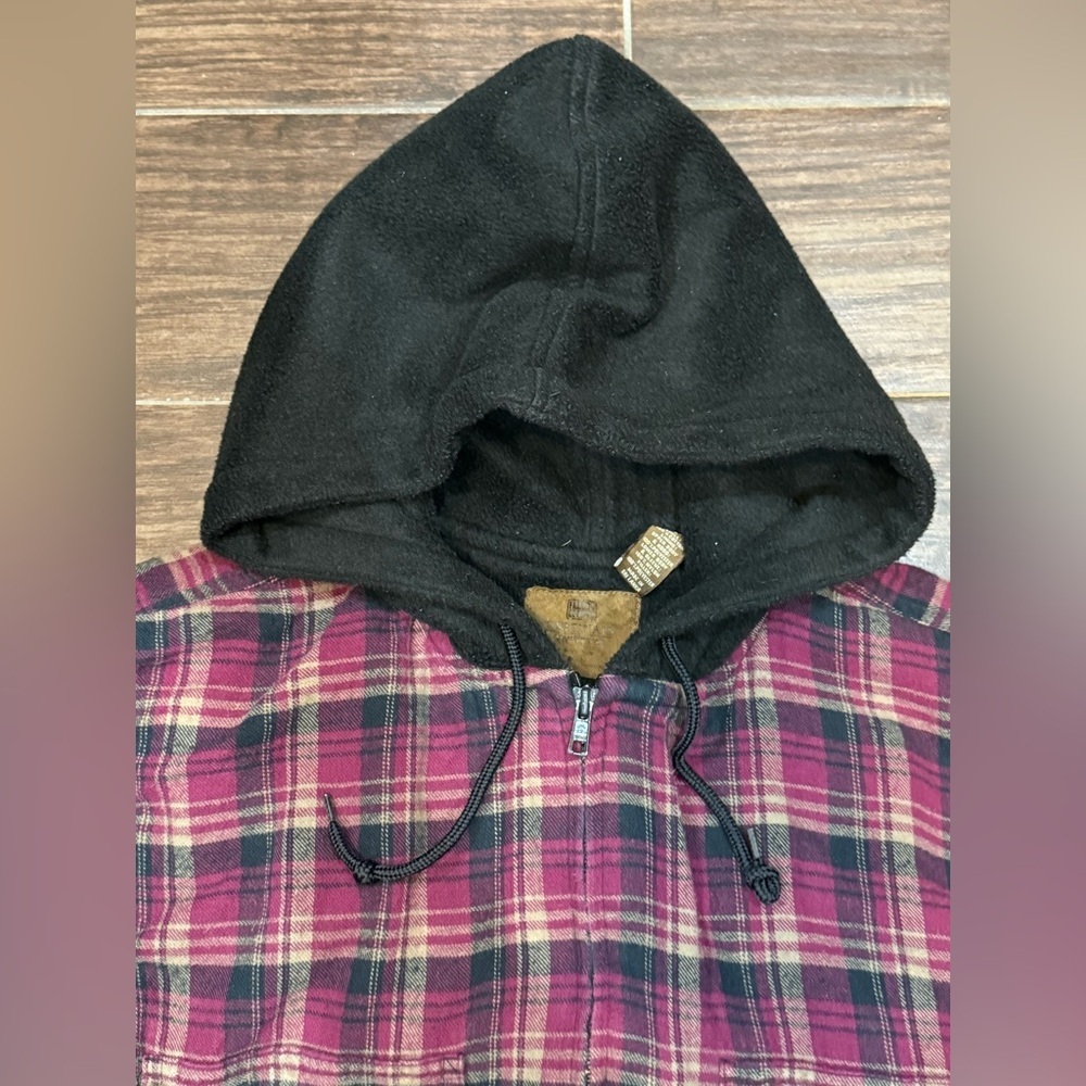 Faded Glory Original Vintage Streetwear Flannel Hoodie size L - Picture 4 of 11